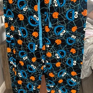 Sesame Street women’s  Pajama Bottoms - Blue and Orange Cookie Design